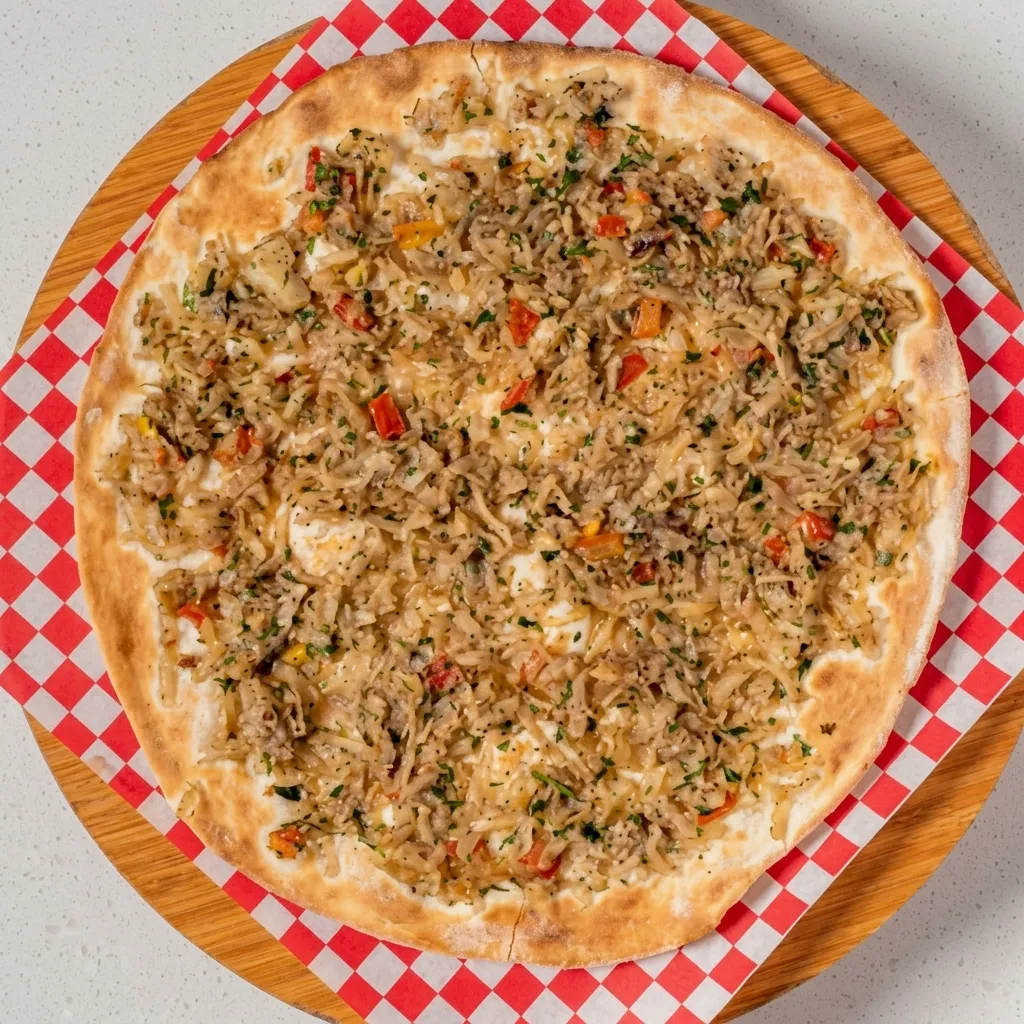 Freshly baked manakish flatbread at Baladna Restaurant and Bakery in Calgary